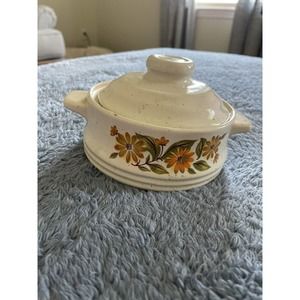 Vintage Capri‎ Bake Serve N Store Server Stoneware Individual Casserole Floral